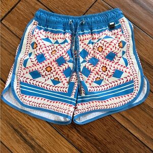 Colorful Geometric Patterned swim trunks sz 8